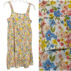 Printed Sleeveless Tiered All-Day Dress for Girls XL 14-16 cream floral